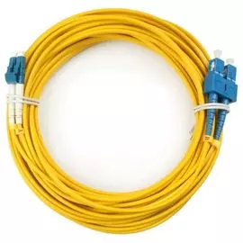 Кабель патч-корд волоконно-оптический Cabeus FOP(d)-9-LC-SC-15m duplex LC-SC 9/125 sm 15м LSZH
