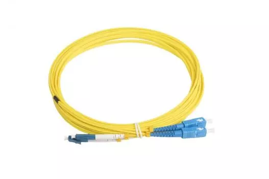 Кабель патч-корд волоконно-оптический Hyperline FC-D2-9-LC/UR-SC/UR-H-5M-LSZH-YL SM 9/125 (OS2), LC/UPC-SC/UPC, 2.0 мм, duplex, LSZH, 5 м