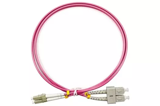 Кабель патч-корд волоконно-оптический Lanmaster LAN-2LC-2SC/OM4-5.0 дуплексный, LC/PC-SC/PC, OM4, LSZH, 5.0 м