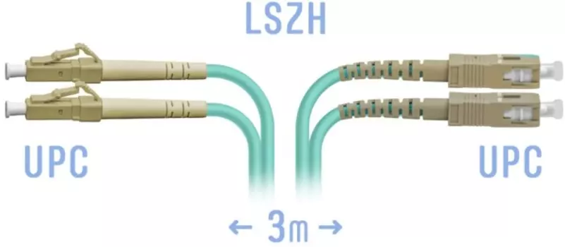 Кабель патч-корд волоконно-оптический SNR SNR-PC-LC/UPC-SC/UPC-MM-DPX-3m LC/UPC-SC/UPC MM Duplex 3метра