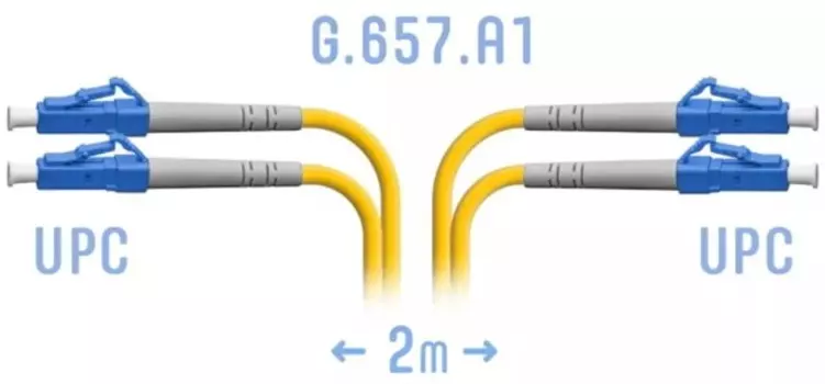 Кабель патч-корд волоконно-оптический SNR SNR-PC-LC/UPC-DPX-A-2m LC/UPC - LC/UPC, SM (G.657.A1), Duplex, 2 метра