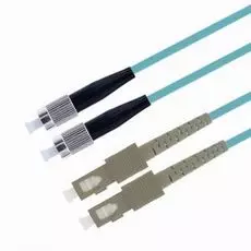 Патч-корд волоконно-оптический TELCORD ШОС-2x3.0-2FC/U-2SC/U-MM503-10м-LSZH-AQ duplex FC/UPC-SC/UPC, MM 50/125 (OM3), 3.0 мм, LSZH, 10м