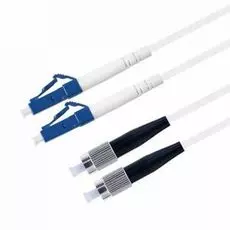 Патч-корд волоконно-оптический TELCORD ШОС-2x3.0-2FC/U-2LC/U-SM(A1)-1м-LSZH-WH duplex FC/UPC-LC/UPC, SM 9/125 (G657A1), 3.0 мм, LSZH, 1м