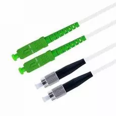 Патч-корд волоконно-оптический TELCORD ШОС-2x3.0-2FC/U-2SC/A-SM(A1)-15м-LSZH-WH duplex FC/UPC-SC/APC, SM 9/125 (G657A1), 3.0 мм, LSZH, 15м