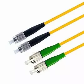 Патч-корд волоконно-оптический TELCORD ШОС-2x3.0-2FC/A-2FC/U-SM-0.5м-LSZH-YL duplex FC/APC-FC/UPC, S