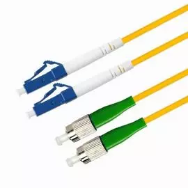 Патч-корд волоконно-оптический TELCORD ШОС-2x3.0-2FC/A-2LC/U-SM-15м-LSZH-YL duplex FC/APC-LC/UPC, SM 9/125 (G652D), 3.0 мм, LSZH, 15м