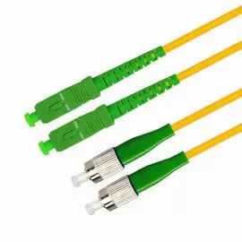 Патч-корд волоконно-оптический TELCORD ШОС-2x3.0-2FC/A-2SC/A-SM-10м-LSZH-YL duplex FC/APC-SC/APC, SM 9/125 (G652D), 3.0 мм, LSZH, 10м