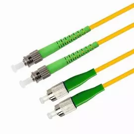 Патч-корд волоконно-оптический TELCORD ШОС-2x3.0-2FC/A-2ST/A-SM-0.5м-LSZH-YL duplex FC/APC-ST/APC, SM 9/125 (G652D), 3.0 мм, LSZH, 0.5м