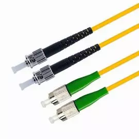 Патч-корд волоконно-оптический TELCORD ШОС-2x3.0-2FC/A-2ST/U-SM-1.5м-LSZH-YL duplex FC/APC-ST/UPC, SM 9/125 (G652D), 3.0 мм, LSZH, 1.5м