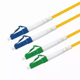 Патч-корд волоконно-оптический TELCORD ШОС-2x3.0-2LC/A-2LC/U-SM-10м-LSZH-YL duplex LC/APC-LC/UPC, SM 9/125 (G652D), 3.0 мм, LSZH, 10м