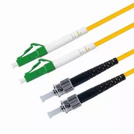 Патч-корд волоконно-оптический TELCORD ШОС-2x3.0-2LC/A-2ST/U-SM-10м-LSZH-YL duplex LC/APC-ST/UPC, SM 9/125 (G652D), 3.0 мм, LSZH, 10м