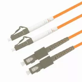 Патч-корд волоконно-оптический TELCORD ШОС-2x3.0-2LC/U-2SC/U-MM50-15м-LSZH-OR duplex LC/UPC-SC/UPC, MM 50/125 (OM2), 3.0 мм, LSZH, 15м