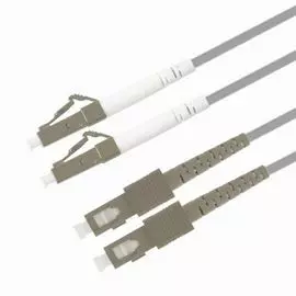 Патч-корд волоконно-оптический TELCORD ШОС-2x3.0-2LC/U-2SC/U-MM62,5-4м-LSZH-GY duplex LC/UPC-SC/UPC, MM 62,5/125 (OM1), 3.0 мм, LSZH, 4м