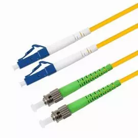 Патч-корд волоконно-оптический TELCORD ШОС-2x3.0-2LC/U-2ST/A-SM-0.5м-LSZH-YL duplex LC/UPC-ST/APC, SM 9/125 (G652D), 3.0 мм, LSZH, 0.5м