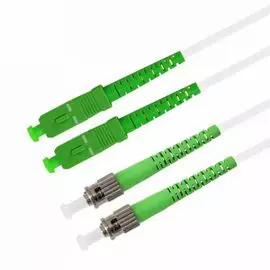 Патч-корд волоконно-оптический TELCORD ШОС-2x3.0-2SC/A-2ST/A-SM(A1)-15м-LSZH-WH duplex SC/APC-ST/APC, SM 9/125 (G657A1), 3.0 мм, LSZH, 15м