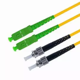 Патч-корд волоконно-оптический TELCORD ШОС-2x3.0-2SC/A-2ST/U-SM-15м-LSZH-YL duplex SC/APC-ST/UPC, SM 9/125 (G652D), 3.0 мм, LSZH, 15м