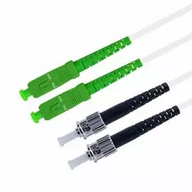 Патч-корд волоконно-оптический TELCORD ШОС-2x3.0-2SC/A-2ST/U-SM(A1)-5м-LSZH-WH duplex SC/APC-ST/UPC, SM 9/125 (G657A1), 3.0 мм, LSZH, 5м