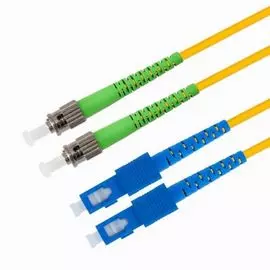 Патч-корд волоконно-оптический TELCORD ШОС-2x3.0-2SC/U-2ST/A-SM-1м-LSZH-YL duplex SC/UPC-ST/APC, SM 9/125 (G652D), 3.0 мм, LSZH, 1м