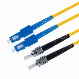 Патч-корд волоконно-оптический TELCORD ШОС-2x3.0-2SC/U-2ST/U-SM-1м-LSZH-YL duplex SC/UPC-ST/UPC, SM 9/125 (G652D), 3.0 мм, LSZH, 1м