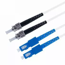 Патч-корд волоконно-оптический TELCORD ШОС-2x3.0-2SC/U-2ST/U-SM(A1)-2м-LSZH-WH duplex SC/UPC-ST/UPC, SM 9/125 (G657A1), 3.0 мм, LSZH, 2м