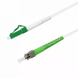 Патч-корд волоконно-оптический TELCORD ШОС-3.0-LC/A-ST/A-SM(A1)-10м-LSZH-WH simplex LC/APC-ST/APC, SM 9/125 (G657A1), 3.0 мм, LSZH, 10м