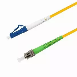 Патч-корд волоконно-оптический TELCORD ШОС-3.0-LC/U-ST/A-SM-10м-LSZH-YL simplex LC/UPC-ST/APC, SM 9/125 (G652D), 3.0 мм, LSZH, 10м