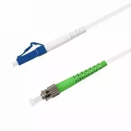 Патч-корд волоконно-оптический TELCORD ШОС-3.0-LC/U-ST/A-SM(A1)-20м-LSZH-WH simplex LC/UPC-ST/APC, SM 9/125 (G657A1), 3.0 мм, LSZH, 20м