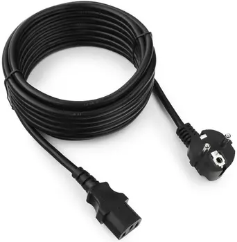 Кабель питания Cablexpert PC-186-VDE-1.5M Schuko-C13, 3x0.75мм2, 10A, VDE, с заземлением, 1.5м, черный, пакет