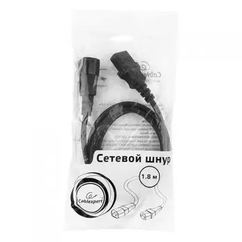 Кабель питания Cablexpert PC-189-1-1 1.8м, C14- C19, 3x1кв.мм, черный, с заземлением
