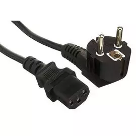 Кабель питания Exegate PC-3P (Евровилка угловая Schuko->С13) VDE-250V-3*0.75mm2, медь, черный, 3м.