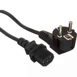 Кабель питания Exegate PC-3P (Евровилка угловая Schuko->С13) VDE-250V-3*0.5mm2, медь, черный, 3м.