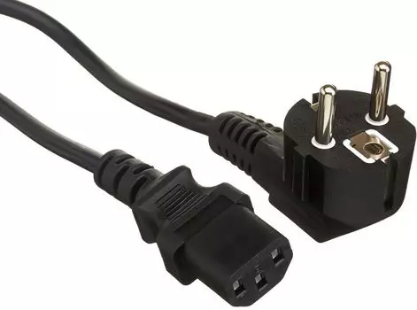 Кабель питания Exegate PC-5P (Евровилка угловая Schuko->С13) VDE-250V-3*0.75mm2, медь, черный, 5м.