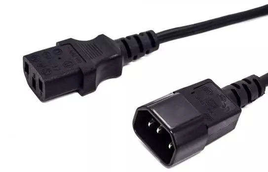 Кабель питания Filum FL-PC6-C13-C14-5M С13- C14, 3х0.5мм, 220В, 6A, чёрный, 5м