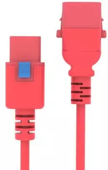 Кабель питания Filum FL-PC-C13F/C14F-C1-0.5-RD с фиксацией, 3х1,0мм, 220В, 10А, красный, 0,5м