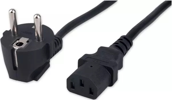 Кабель питания Гарнизон GPC-186-1-1.8M Schuko-C13, 3x1.0мм2, 16A, CCA, с заземлением, 1.8м, черный, пакет