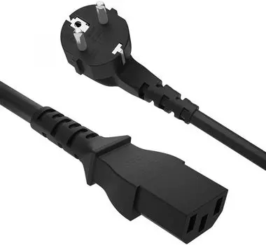 Кабель питания Greenconnect GCR-54318 0.5m, Евровилка угловая - С13, GCR, 3*0,5mm, черный