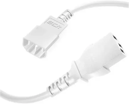 Кабель питания Greenconnect GCR-54343 удлинитель 0.5m, С13 - С14, белый, 3*0,75mm
