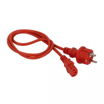 Кабель питания Lanmaster LAN-PP13/SH-0.5-RD C13-Schuko, 3х0.75, 220В, 10А, красный, 0.5 метра
