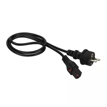Кабель питания Lanmaster LAN-PP13L/SH-3.0-BK с блокировкой C13-Schuko, 3х0.75, 220В, 10А, черный, 3