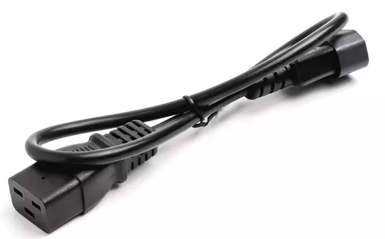 Кабель питания Lanmaster LAN-PP19/14-10-BK C19-C14, 3х0.75, 220В, 10А, черный, 10 метров