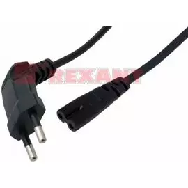 Кабель питания Rexant 11-1104 (угловая вилка) 2x0.75мм 1.5М
