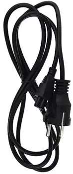 Кабель питания Telecom TP022-IEC320-C5/SHM-1.8-BK для ноутбуков, 3-pin, с заземлением, (прямой) 220V 1,8m