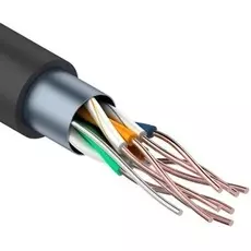 Кабель витая пара F/UTP 5e кат. 4 пары PROconnect 01-0146-3 24AWG(0.50 мм), омедненный алюминий (CCA), одножильный (solid), внешний, PE, чёрный, уп/30