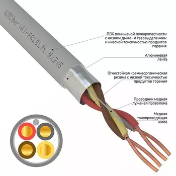 Кабель Rexant 01-4938-1 огнестойкий КПСЭнг(А)-FRLSLTx 2x2x0,75 мм, бухта 200 м