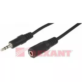 Кабель Rexant 17-4005 3.5мм гнездо стерео - 3.5ммштекер стерео, 3м