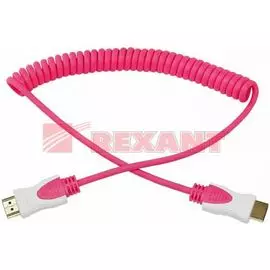Кабель Rexant 17-7026 HDMI- HDMI, 2м, розовый, витой