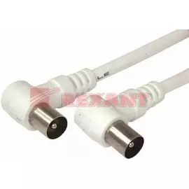 Кабель Rexant 18-0112 TV Plug - TV Plug, 1.5м, угловой, белый