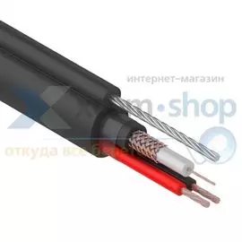 Кабель Rexant КВК-П + 2х0,75мм + ТРОС (7*0,4мм), 305м., черный, OUTDOOR 01-4107