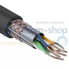 Кабель витая пара SF/UTP 5e кат. 4 пары Rexant 01-0344 24AWG(0.50 мм), медь, одножильный (solid), внешний, PE, чёрный, уп/305м