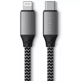 Кабель Satechi ST-TCL10M USB-C to Lightning MFI Cable 25 см. серый космос